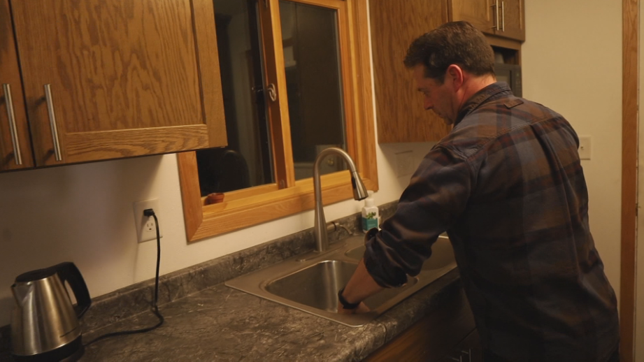 Jon Morschhauser at his sink.